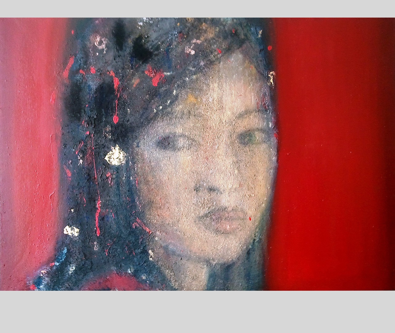01oriental head IV, oil, pigments and gold plates over canvas, 170x120, 6000 eurs. 2012